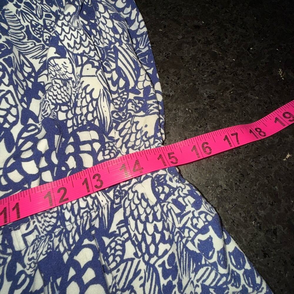UEC LILLY PULITZER NAVY BLUE & WHITE FISH PRINT STRAPLESS JUMPSUIT SZ L - Picture 11 of 14
